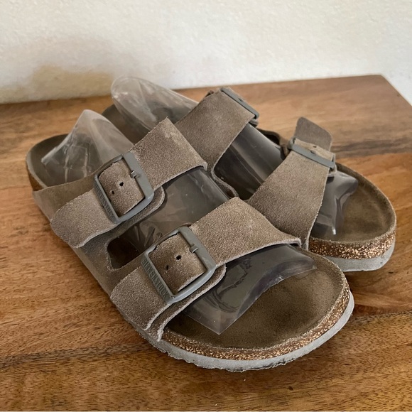 Birkenstock Suede Sandals in Taupe main image 13